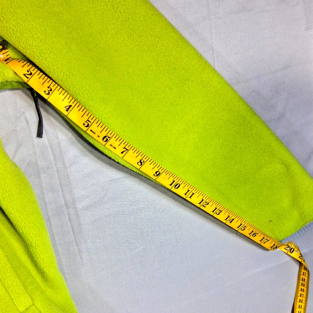 Womens Lands End 10-12 Fleece Chartreuse/Lime Green Jacket Like New - Picture 9 of 12